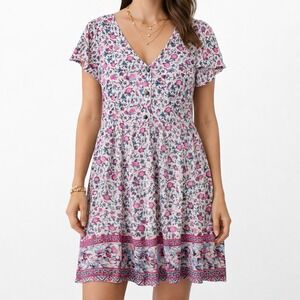 City Triangles Ditzy Floral Boho Babydoll Dress Size Small Cottagecore Coquette